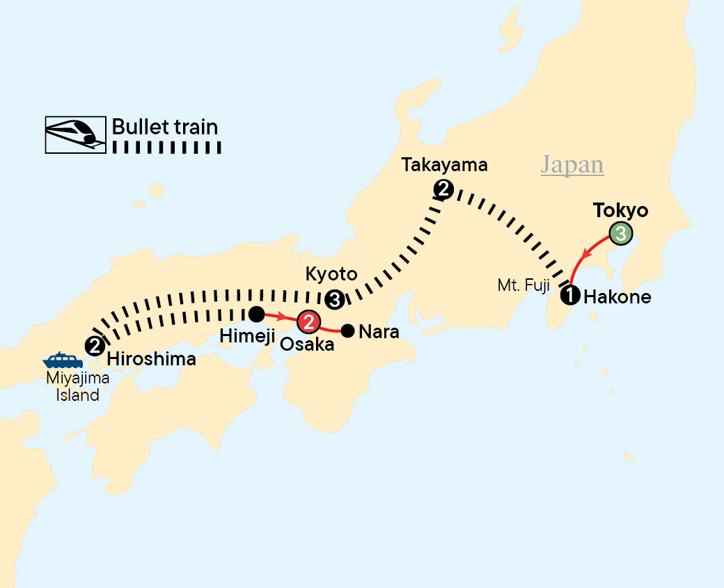 Map - Japan Discovery 2027/28